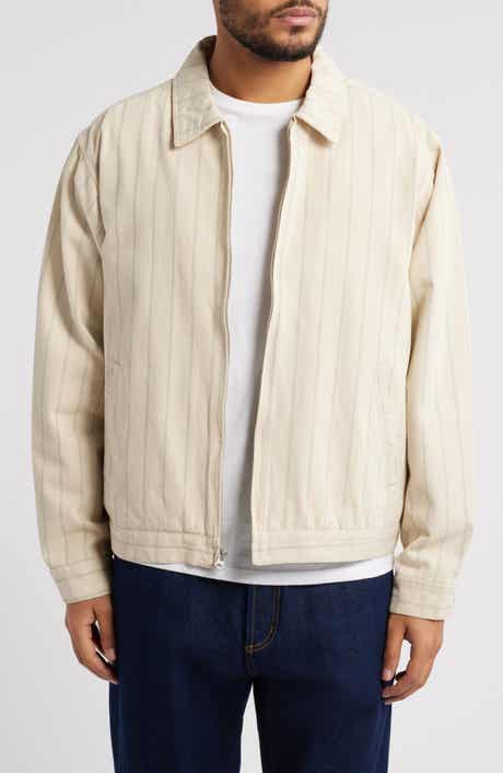 Obey Stripe Cotton Denim Zip Jacket