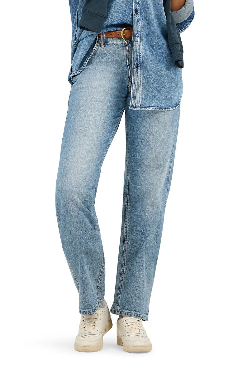 Rider High Waist Straight Leg Jeans, Main, color, DAZZLED