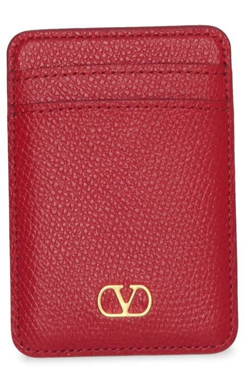 VLogo Signature Magnetic Leather Card Case