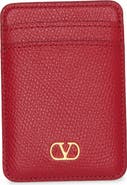 Valentino Garavani VLogo Signature Magnetic Leather Card Case