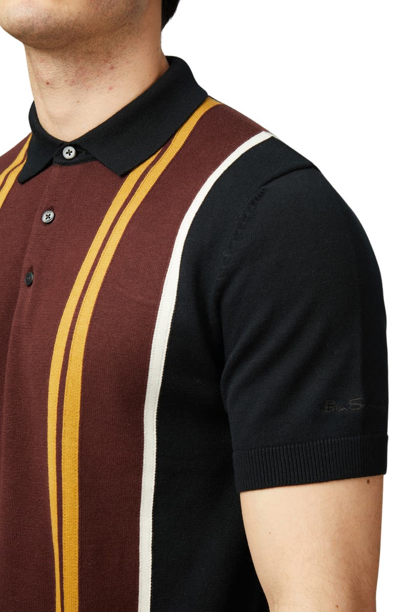 Ben Sherman Vertical Stripe Organic Cotton Polo Sweater, Alternate, color, 