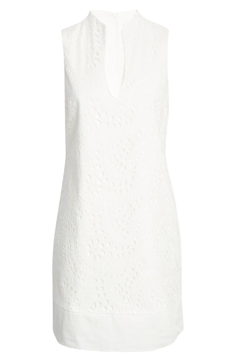 Eliza J Eyelet Sleeveless Shift Dress, Alternate, color,