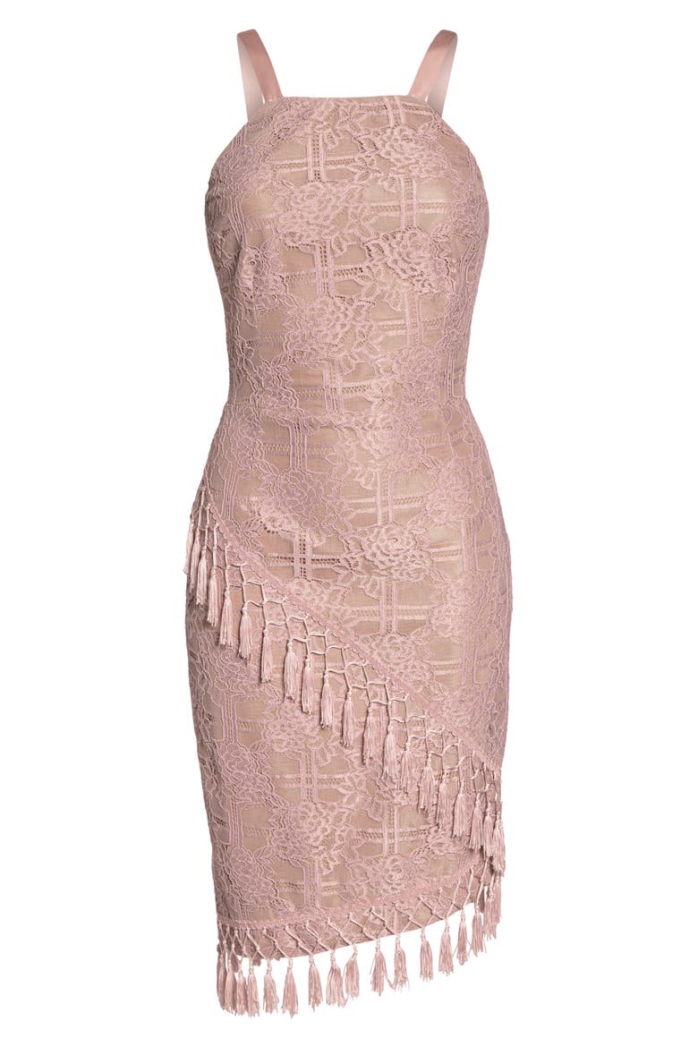 Bronx and Banco Natasha Asymmetrical Lace Dress, Alternate, color, BLUSH