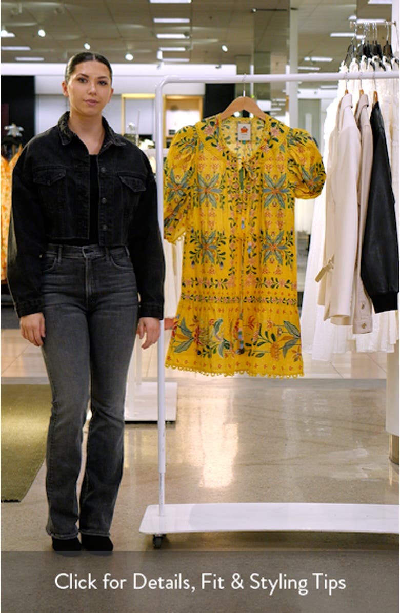 Delicate Flowers Cotton Minidress, sales video thumbnail