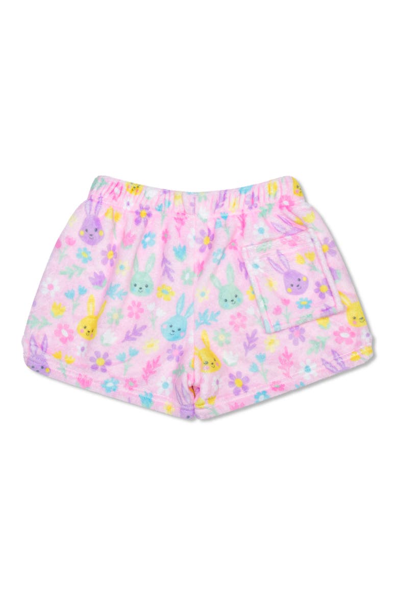 Kids' Bunny Bloom Plush Shorts, Alternate, color, PINK MULTI