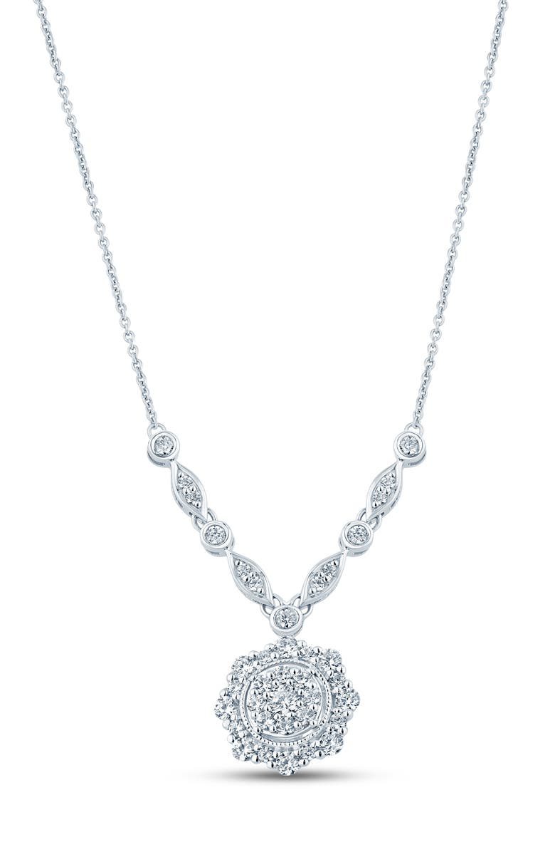 Truly Zac Posen Diamond Medallion Pendant Necklace - 0.50ct., Main, color, 