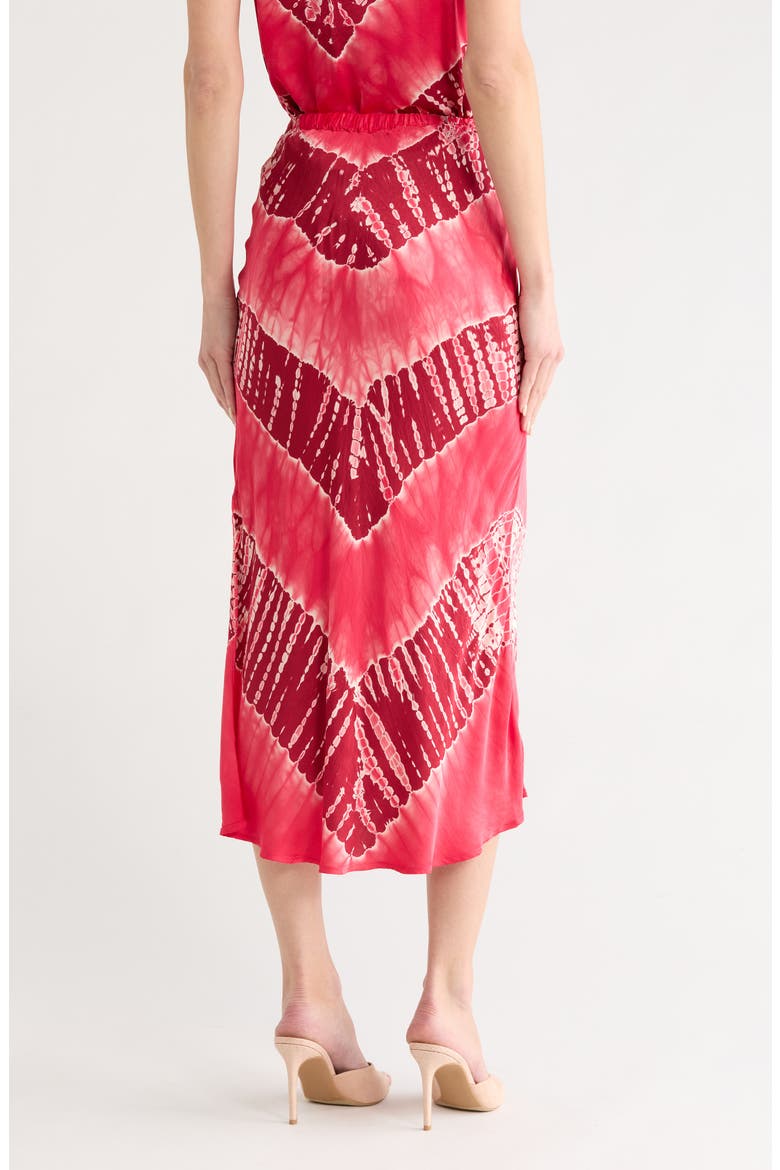 Felicity Satin Midi Skirt, Alternate, color, RED LIBRA WASH
