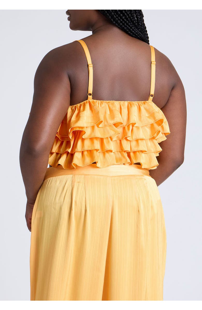 ELOQUII Ruffle Layered Top, Alternate, color, Dried Apricot