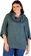 24seven Comfort Apparel Cowl Neck Dolman Sleeve Sweater Top