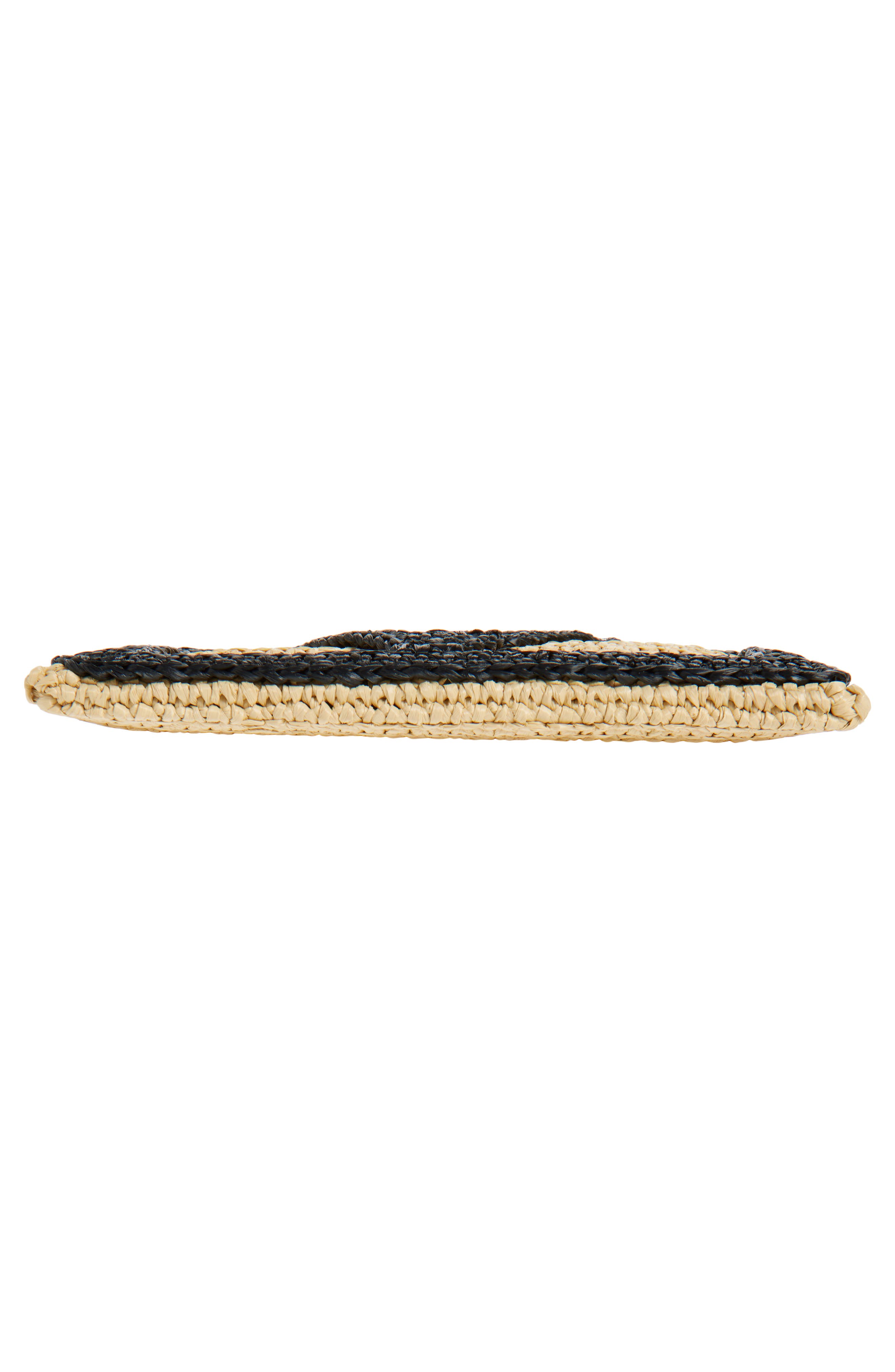 Valentino Garavani Viva Superstar Raffia Clutch, Alternate, color, Naturale Nero