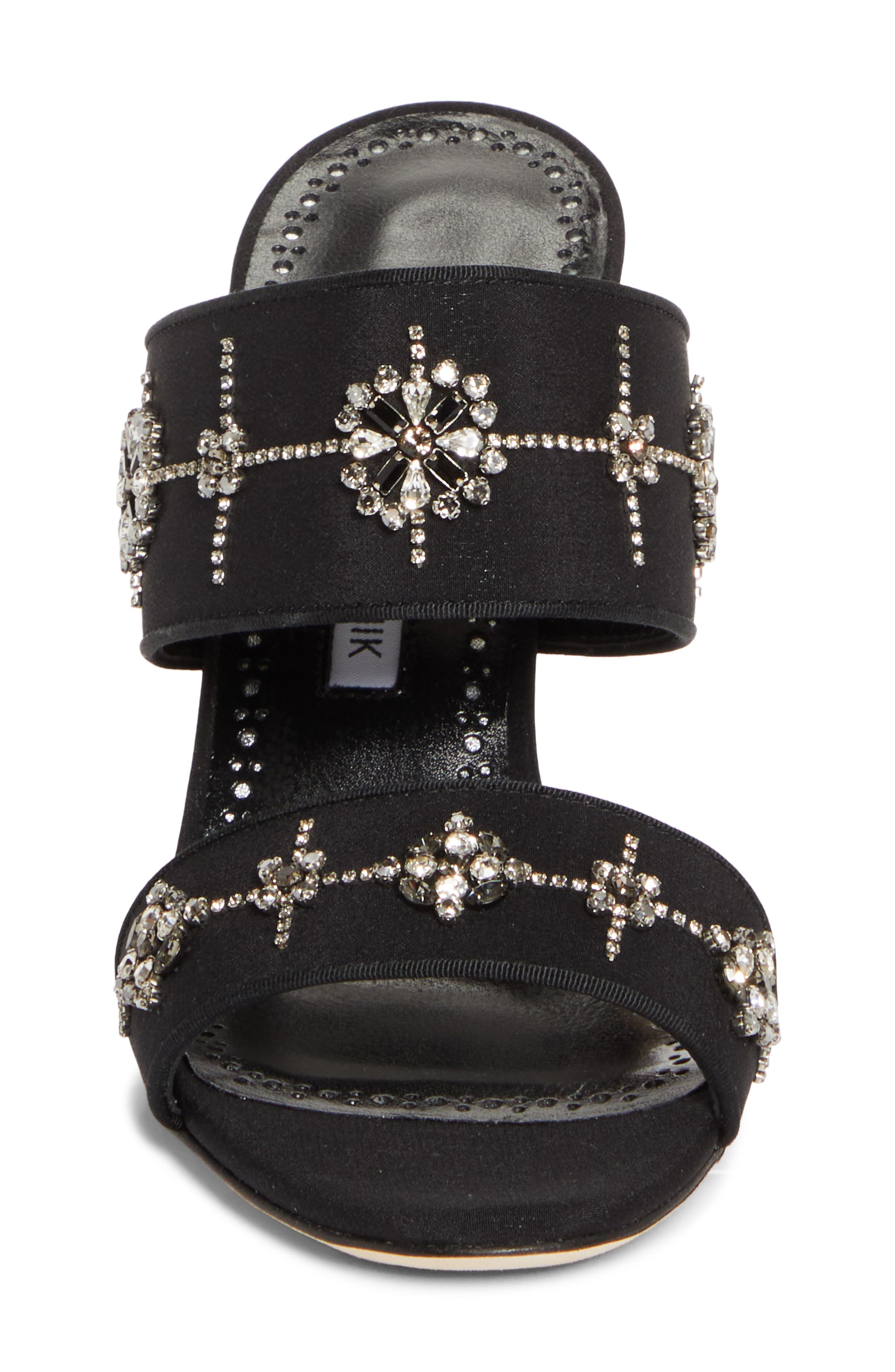 Manolo Blahnik Ralota Embellished Sandal, Alternate, color, Black
