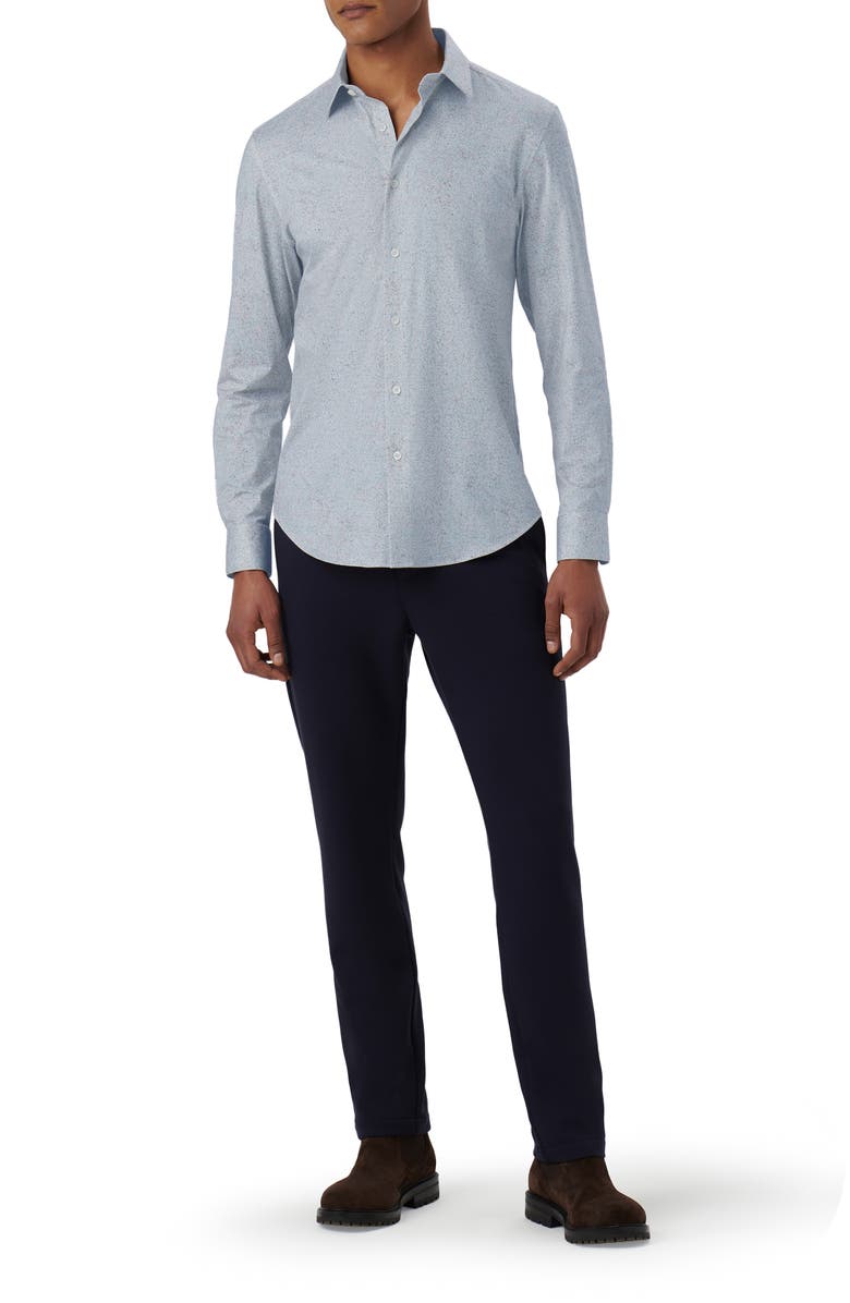 Bugatchi James OoohCotton<sup>®</sup> Marble Print Button-Up Shirt, Alternate, color, Night-Blue