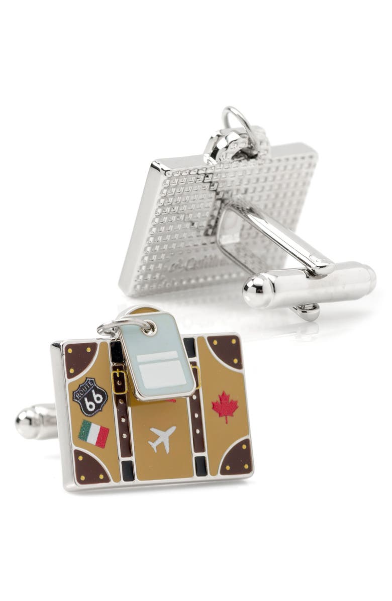 Cufflinks, Inc. Traveler Suitcase Cuff Links, Alternate, color, Tan