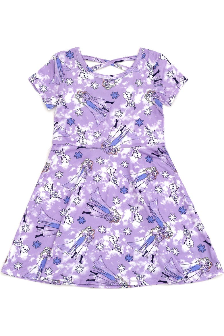Frozen 2-Pack Skater Dresses, Alternate, color, Anna Elsa Purple Grey