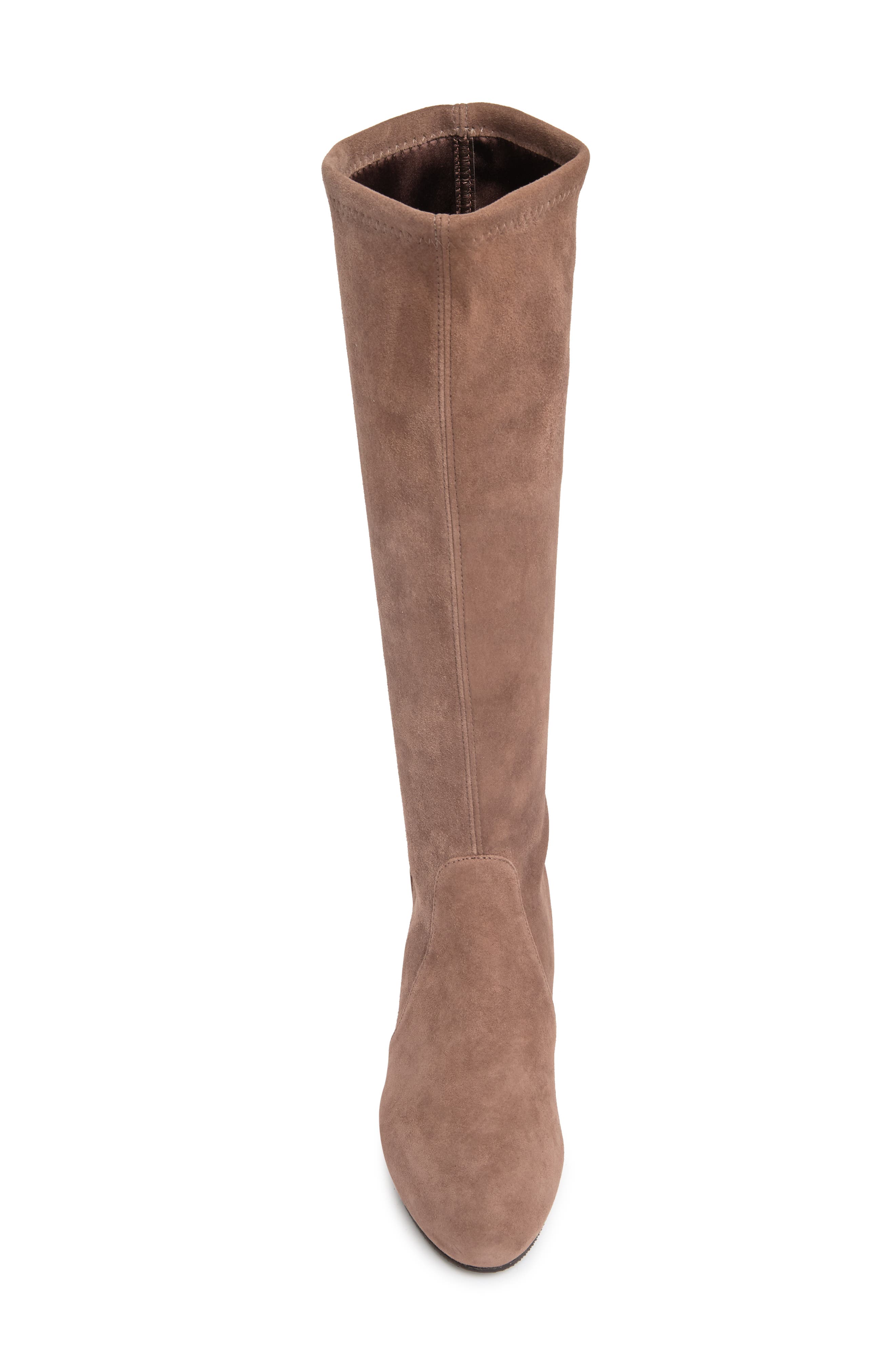 Carolinda Tall Leather Block Heel Boot, Alternate, color, TAUPE