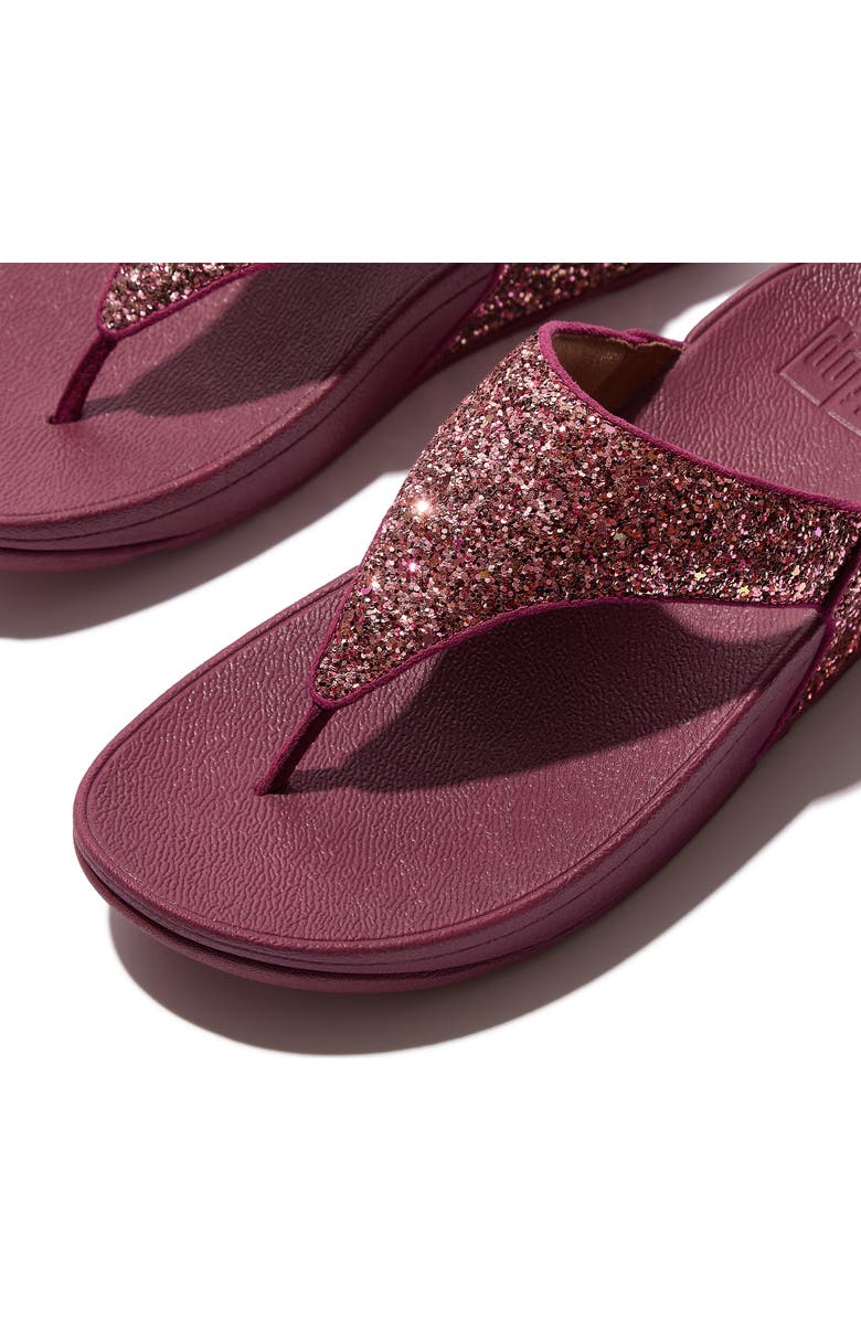 FitFlop Lulu Multi Tonal Glitter Toe Post Sandals, Alternate, color, Ruby Mix