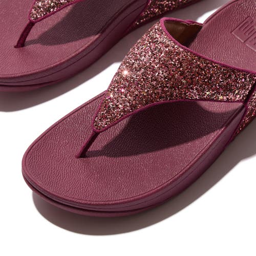 Fitflop Lulu Multi Tonal Glitter Toe Post Sandals In Burgundy