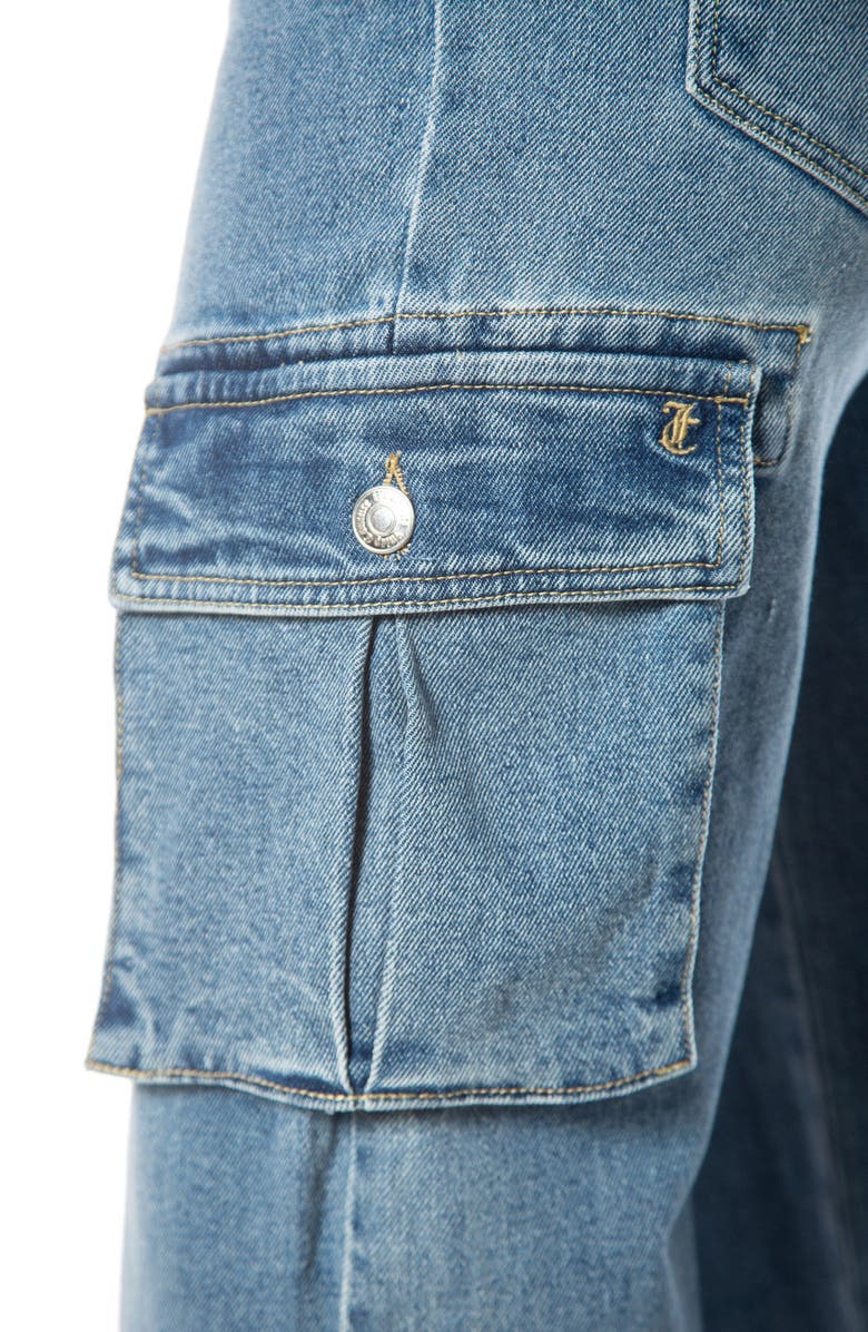Juicy Couture Logo Wide Leg Cargo Jeans, Alternate, color, 