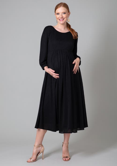 Tiffany Rose Maternity Isla Ribbed Jersey Dress In Black