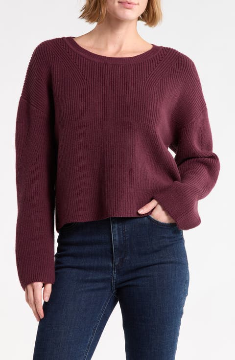 Crisscross Back Crewneck Sweater
