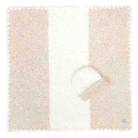 Baby Blanket - Center Stripe w/ Cap - Chenilla Classic