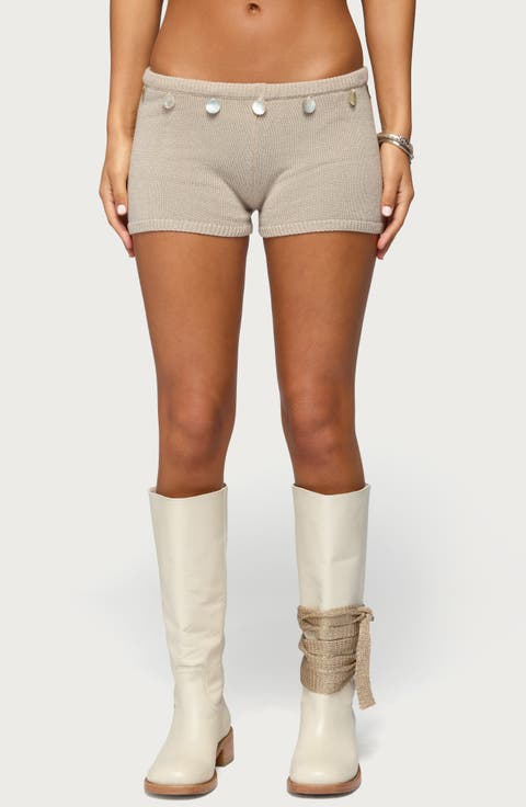 Nicca Iridescent Metallic Knit Shorts