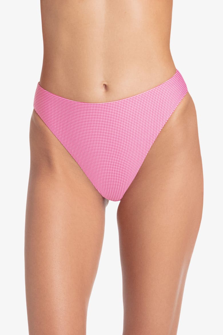 Midi Slimmer Bottom, Main, color, Pink Gingham
