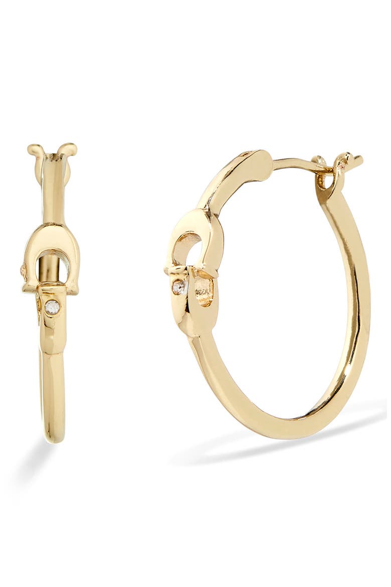 Interlocking Small Hoop Earrings, Main, color, GOLD