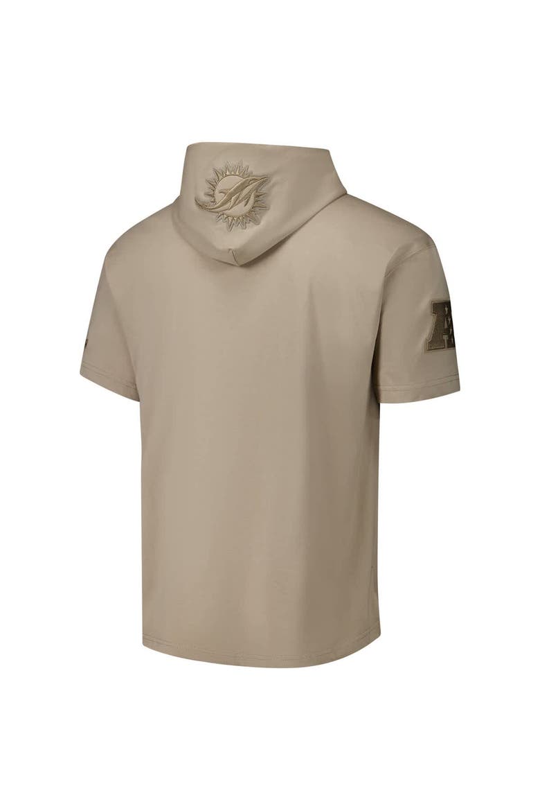 Men's Pro Standard Tan Miami Dolphins Neutrals Capsule Short Sleeve Pullover Hoodie, Alternate, color, Tan