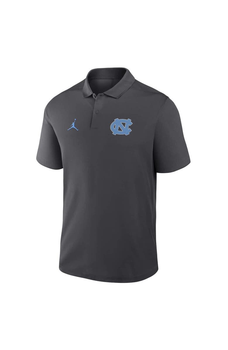 Jordan Brand Men's Jordan Brand Anthracite North Carolina Tar Heels Primetime Victory Primary Logo Performance Polo, Alternate, color, Anthracite