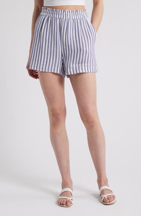 Leighton Stripe Organic Cotton Gauze Shorts