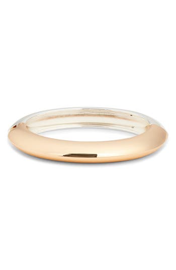 Open Edit Domed Hinge Bangle In Gold