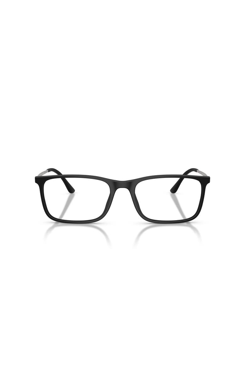 Giorgio Armani 57mm Rectangle optical glasses, Alternate, color, Black
