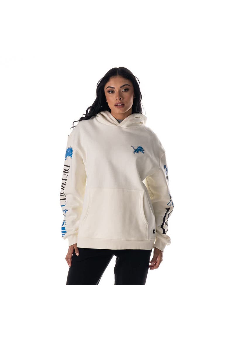 Unisex The Wild Collective  Cream Detroit Lions Stacked Graphic Sleeve Fleece Hoodie, Alternate, color, Cream