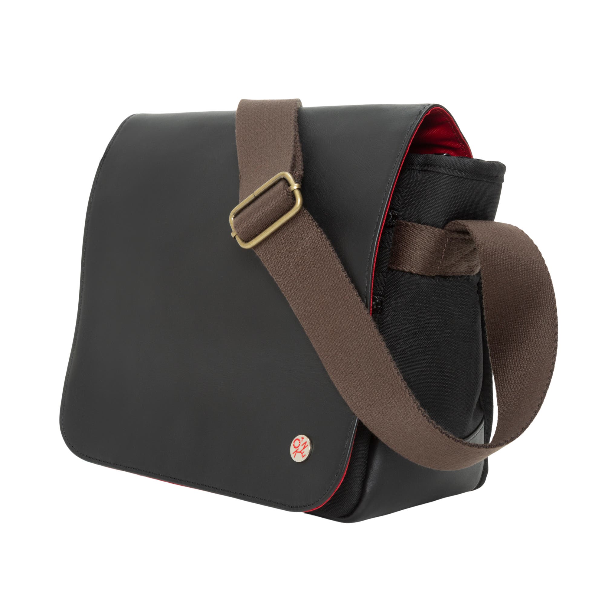 Token Waxed Nylon Rockefeller Crossbody Bag, Alternate, color, Black