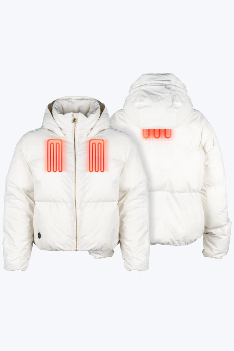 Women's Cloud IX Crop Puffer Heated Jacket, Alternate, color, Cream