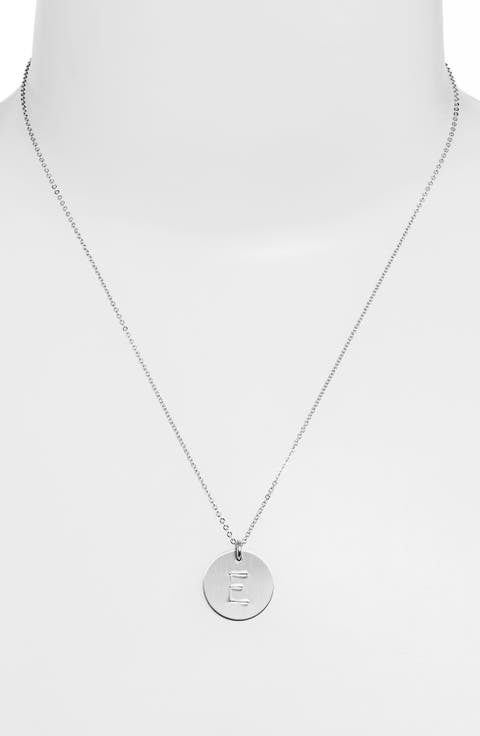 Sterling Silver Initial Disc Necklace