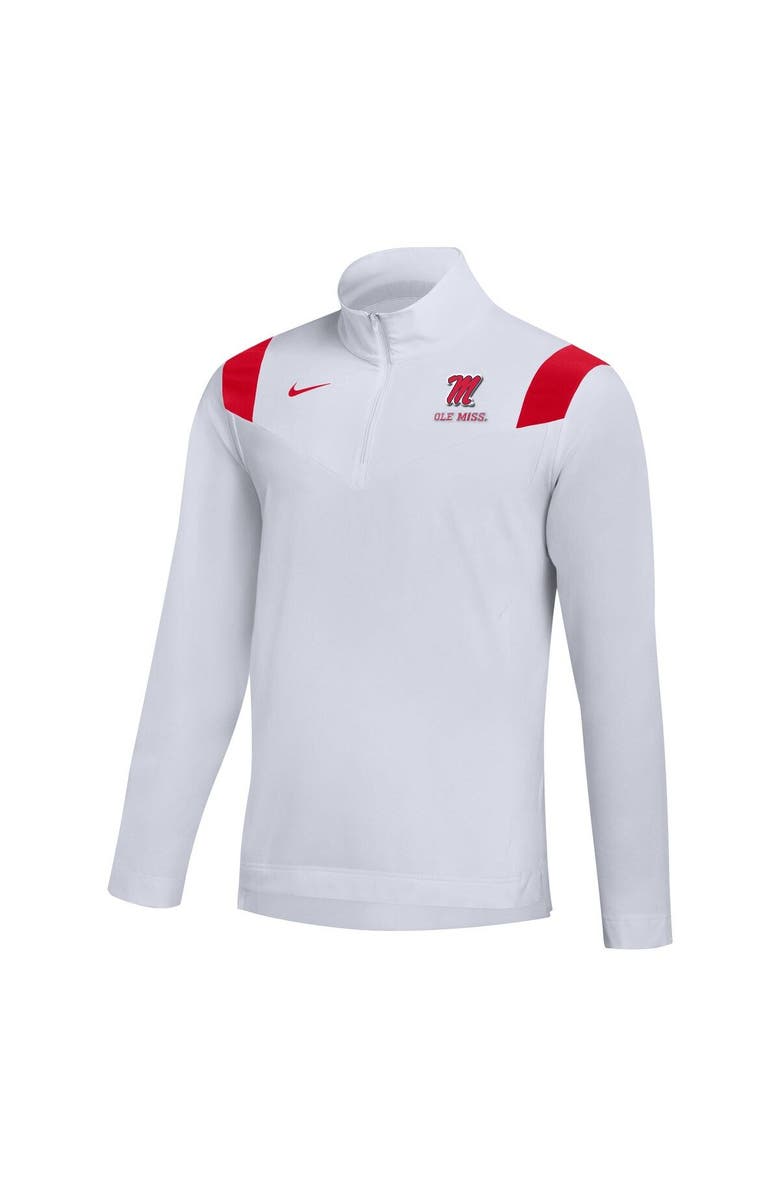 Nike Men's Nike White Ole Miss Rebels 2022 Coaches Sideline Quarter-Zip Top, Main, color, 