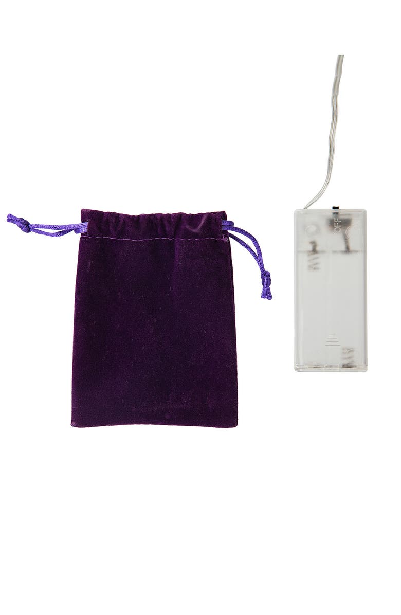 Glitzhome Mardi Gras Lighted Fleur-de-Lis & Berry Table Tree, Alternate, color, Purple