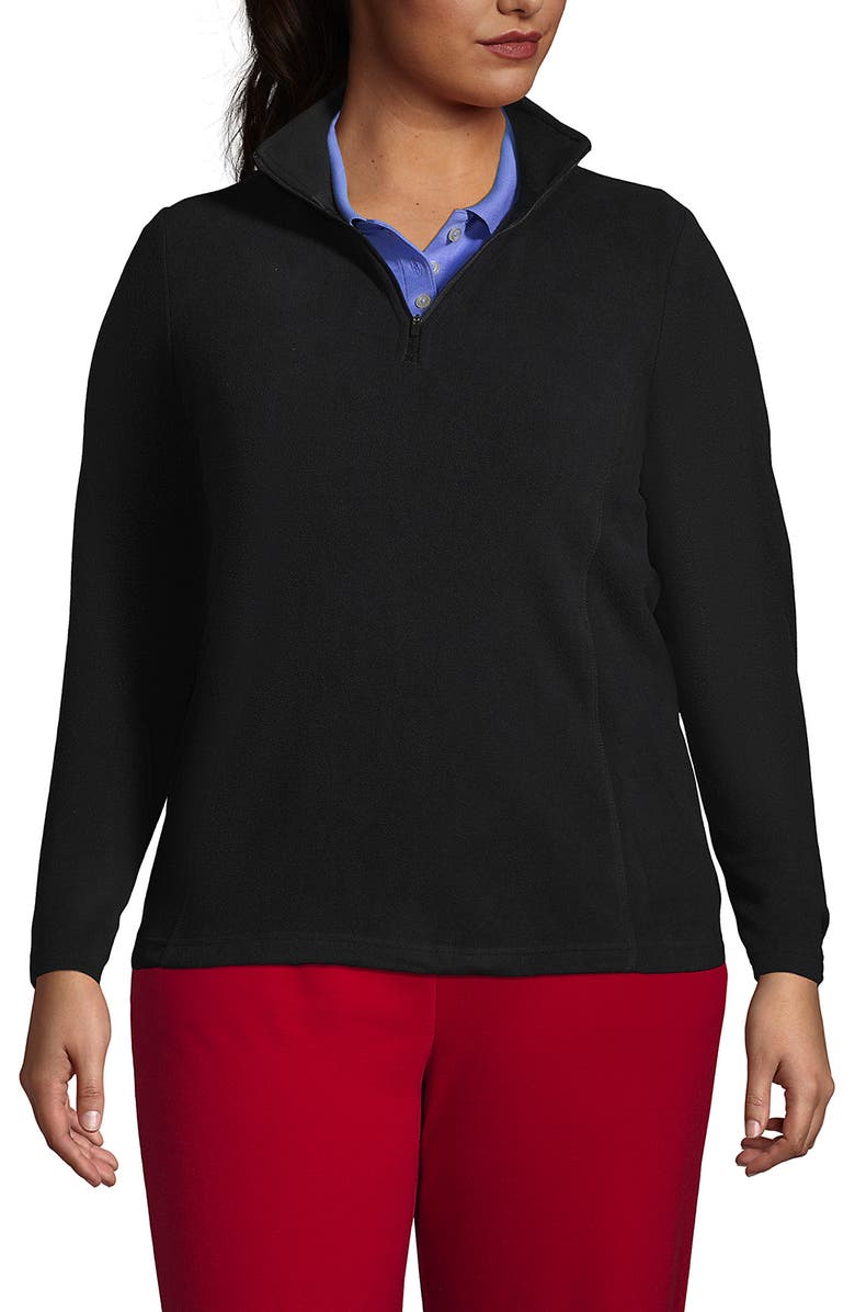 Lands' End Plus Size Thermacheck 100 Fleece Quarter Zip Pullover Top, Main, color, 