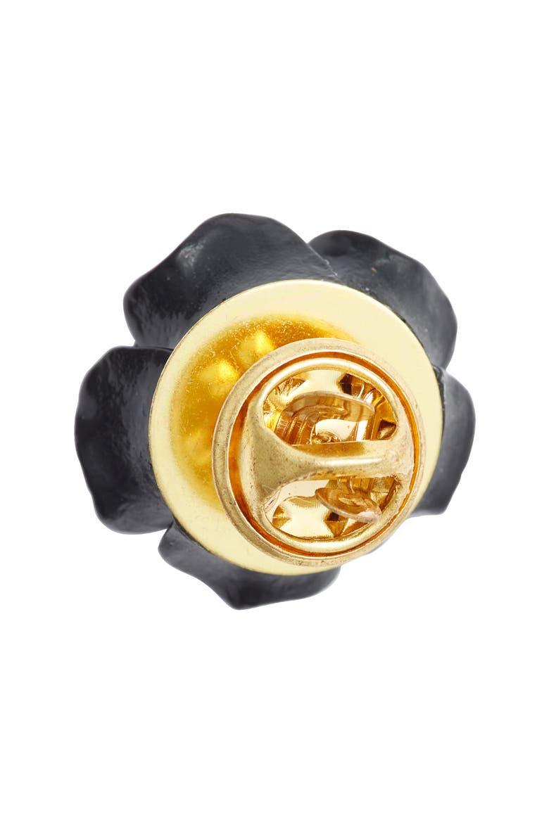 Floral Lapel Pin, Alternate, color, BLACK