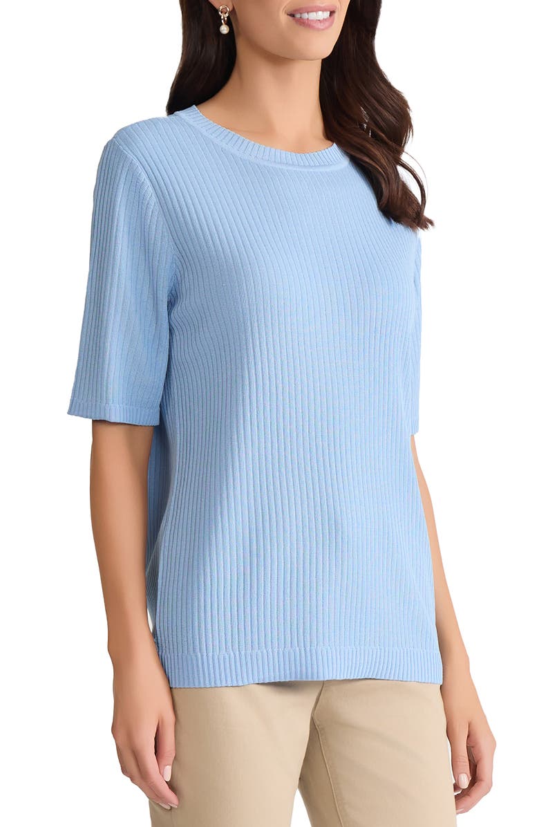 Jones New York Sutton Rib Sweater, Alternate, color, Chintz Blue