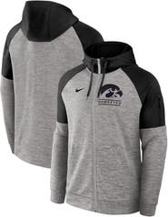 Nike Men's Nike Heather Gray Iowa Hawkeyes Fitness Raglan Performance Full-Zip Hoodie