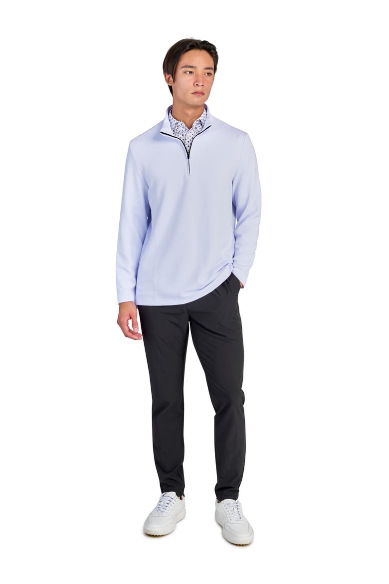 Regular Fit Solid Waffle Knit Recycled Performance Quarter Zip, Alternate, color, WHITE