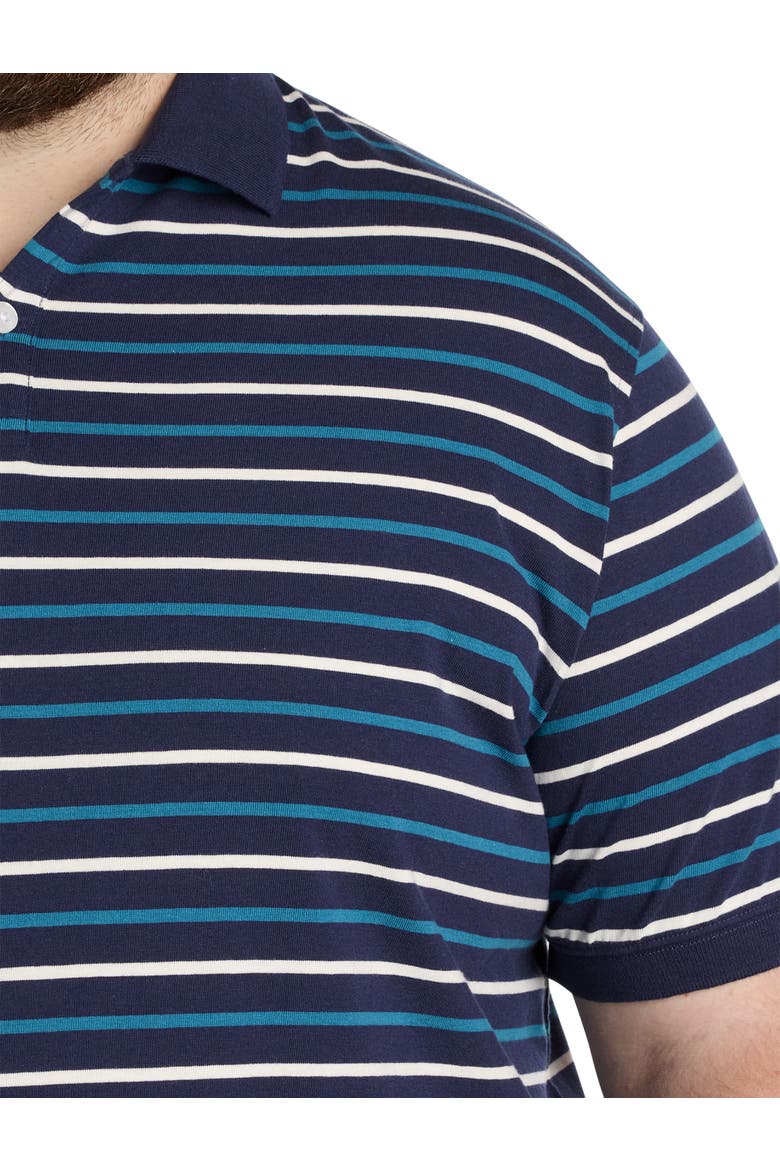 Big & Tall Multi-Stripe Polo Shirt, Alternate, color, EVENING BLUE