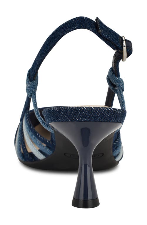 Shop Nine West Resta Slingback Kitten Heel Pump In Medium Blue