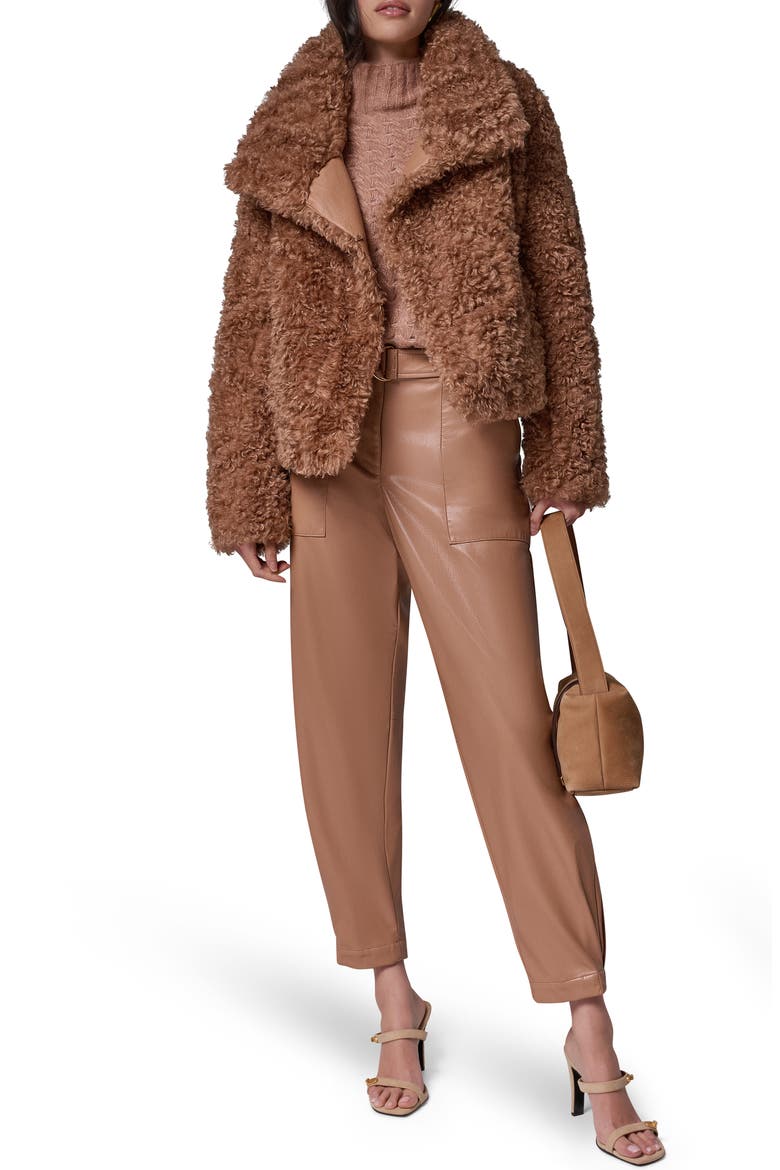 Faux Fur Teddy Jacket, Alternate, color, CAMEL