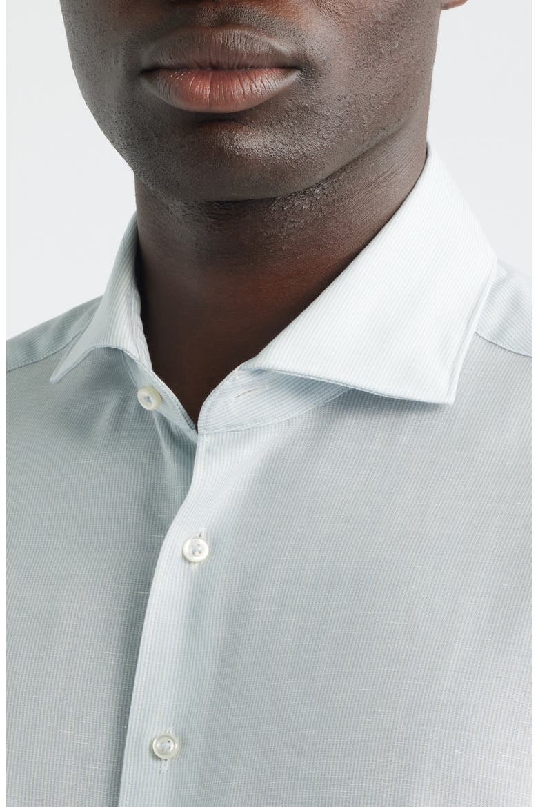 Soft Luxury Modern Fit Wool & Linen Non-Iron Dress Shirt, Alternate, color, SKY