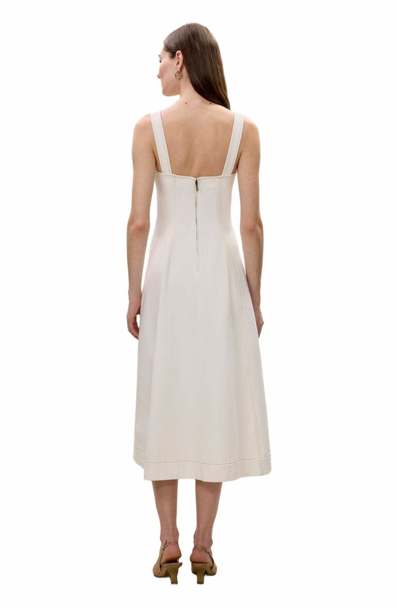 Rebecca Taylor Cora Denim Dress, Alternate, color, Eggshell Wash