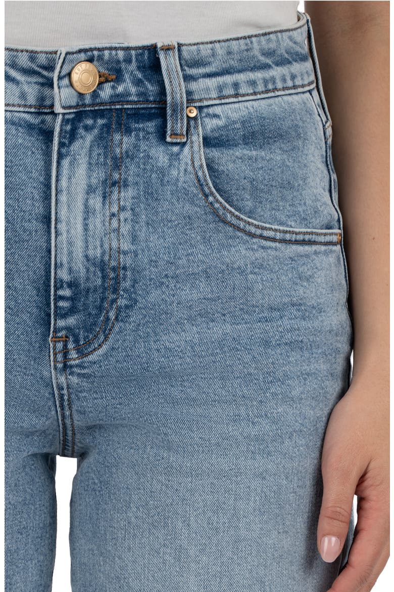 Gwen High Waist Raw Hem Crop Wide Leg Jeans, Alternate, color, ACUTE